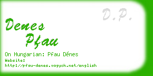 denes pfau business card